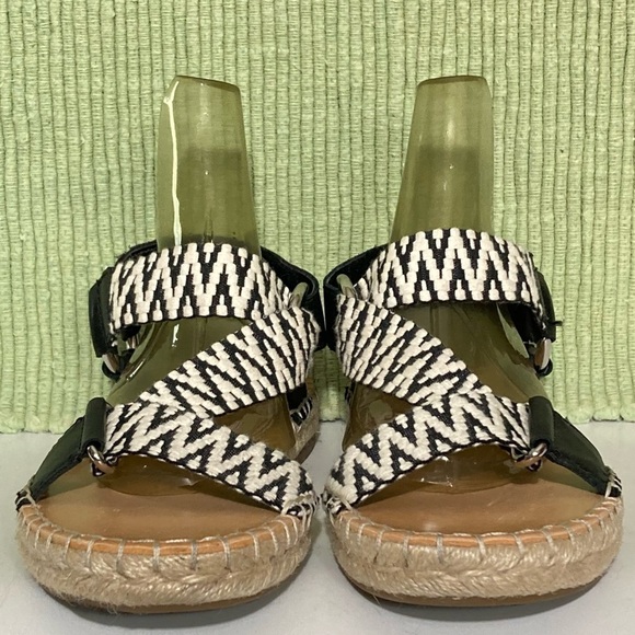 Frye & Co. Womens Kole Asymmetrical Black/White Strap Espadrille Sandals SZ 6.5M - Picture 3 of 11